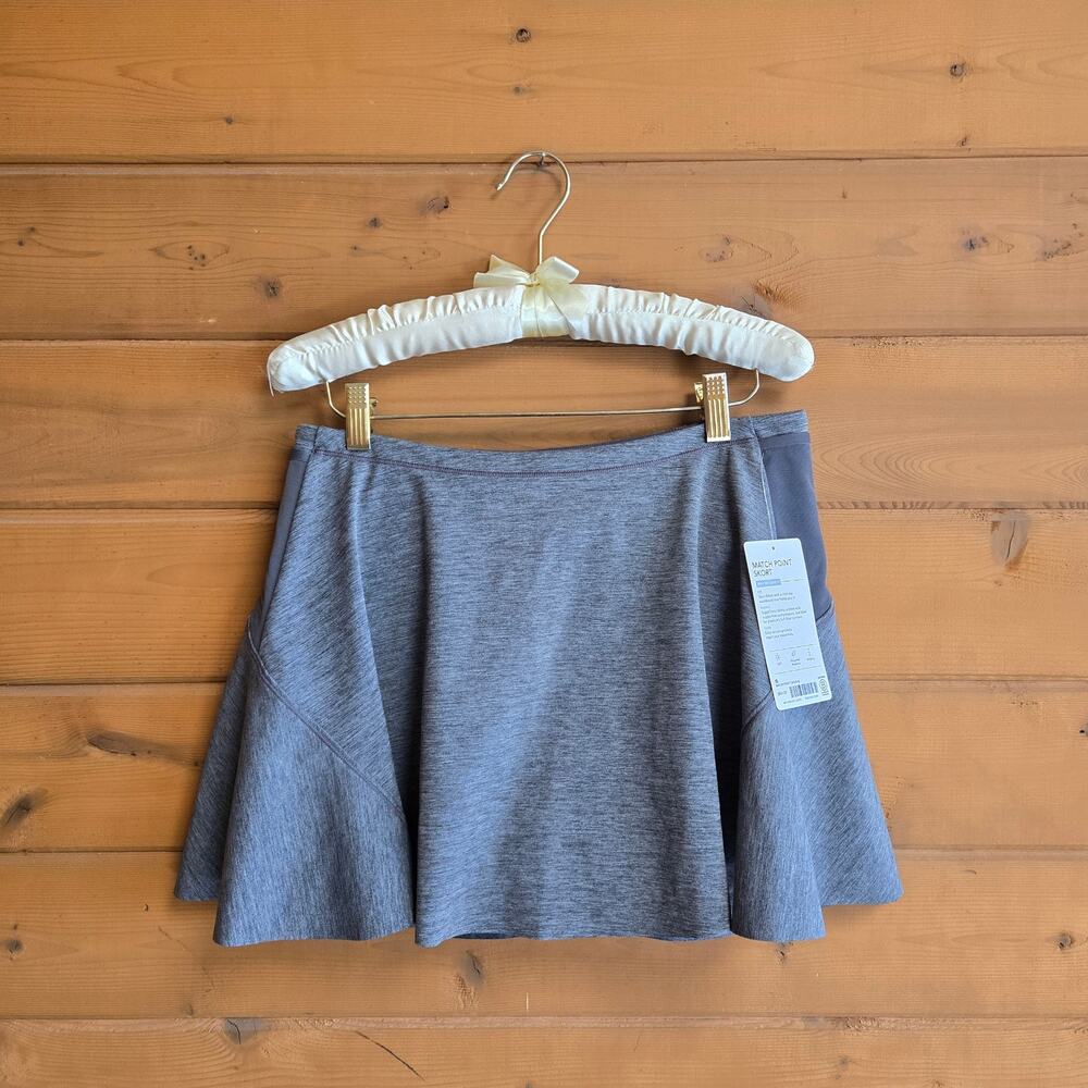 Athleta Match Point Skort NWT 13.5 Heather Gray Small Athleisure Tennis Preppy - Picture 2 of 5